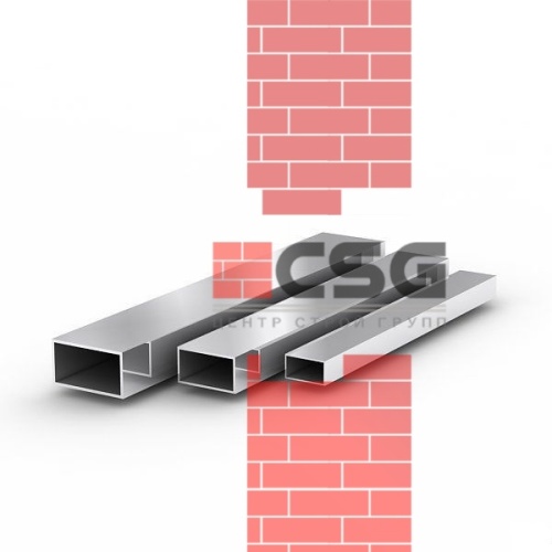 Трубы нержавеющие электросварные ЭСВ прямоугольные 50х25х2 шлиф, длина 6 м, марка AISI 201