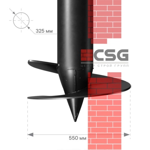 Свая винтовая СВСН-325/550/3500 по выгодным ценам в Чебоксарах.